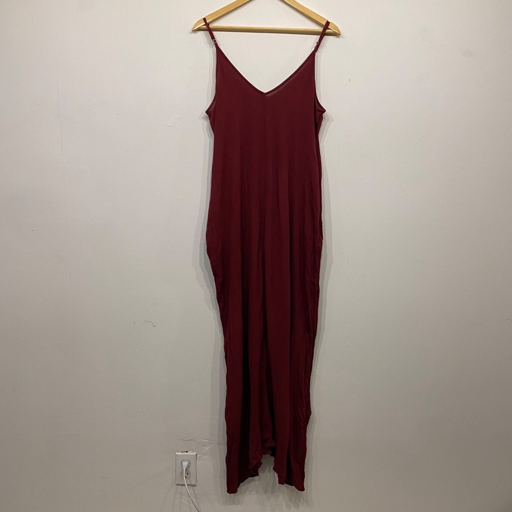 Lulus Yours Tule Burgundy Oversized Lagenlook Boho Maxi Dress Size M/L